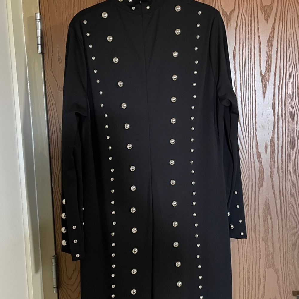 Fashion Nova Black Maxi Dress with GOLD STUD Accents - Picture 12 of 13
